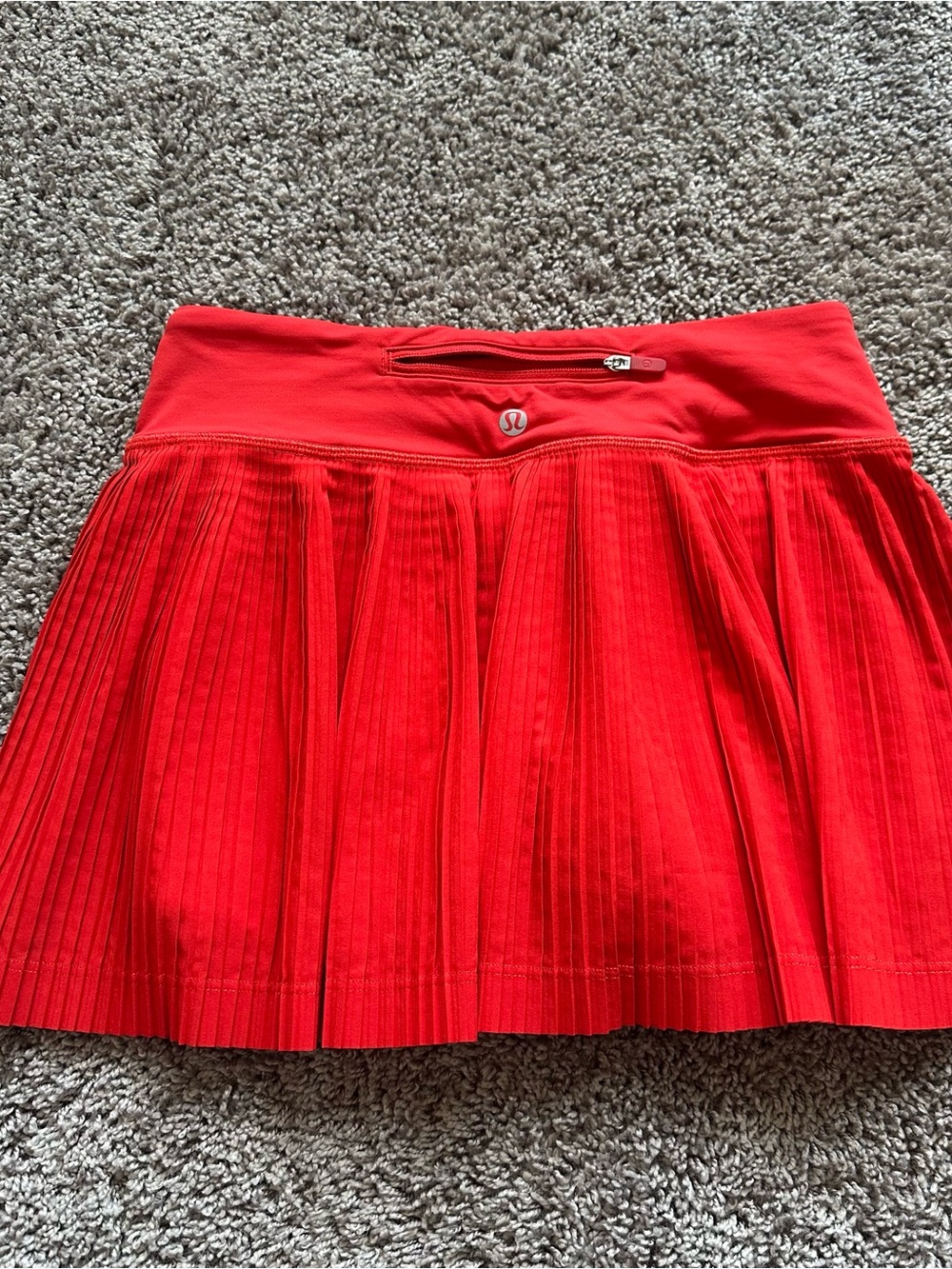 lululemon athletica Bright Red Pleated Skater Skirt